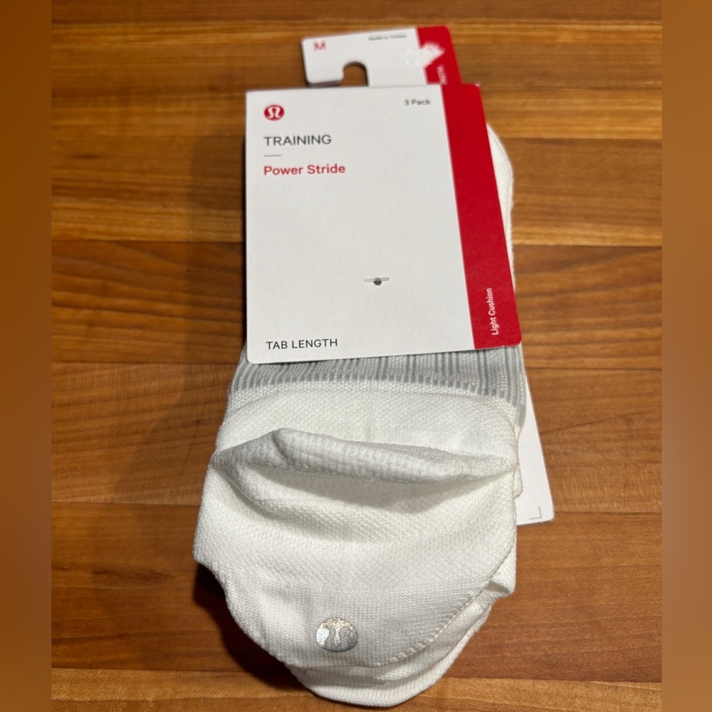 Lululemon White Power Stride Socks - 3 Pack